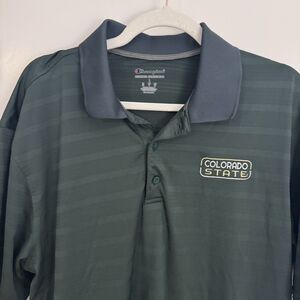 Mens Champion Colorado State Green Golf Polo Size L EUC